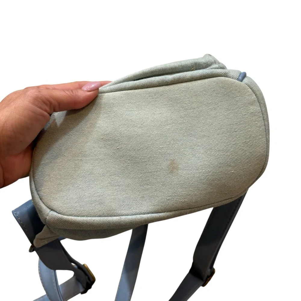 Like Dreams Brand Light wash‎ Denim and Faux Leather Small Backpack